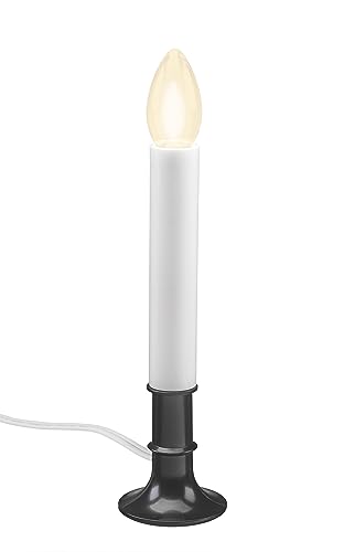 Image of Xodus Innovations AC1120A-8 Electric Plug-in 8.25 inch Flameless Window Candle with Dusk to Dawn Light Sensor Timer,White Candle with Black Base Pack of 8