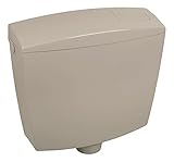 Calmwaters® Spülkasten Manhattan mit Spül-Stopp-Funktion, 6-9 Liter Spülmenge, Aufputzspülkasten WC schmal, flacher Spülkasten Essential, Aufputz, Start-Stopp-Taste, Manhattan-Grau, 29HB2720
