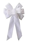 Large 10' Wired White Velvet Outdoor Wreath Bows