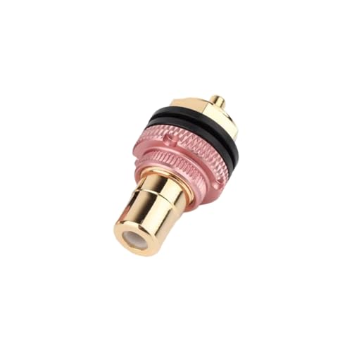 Cemaystic 女性ソケットアダプター RS3014 ゴールドメッキ ? ラジオフォノ用パネルマウント コネクタ 12mm穴対応 聴覚機器接続向け