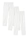 Dybker Lot de 3 leggings en peluche pour fille - Pantalon extensible uni pour la danse, blanc, 11-12 ans