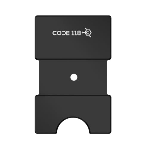 CODE 118 Modular Backplate - Expansion Pack Wallet, fits up to 8 cards, RFID blocking, 6061-T6 Aerospace-Grade Aluminum (Black)