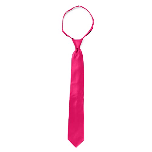 Image of boxed-gifts Umo Lorenzo Mens Zipper Ties Solid Color Pre Tied Polyester Neckties for Men and Women