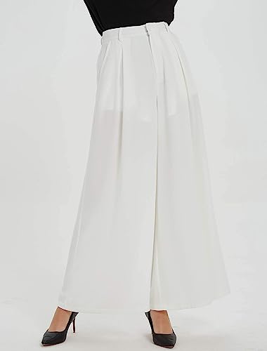 Women High Waist Casual Wide Leg Pants Elegant Work Pants Palazzo Pants Trousers with Pockets Lounge Pants Flowy2