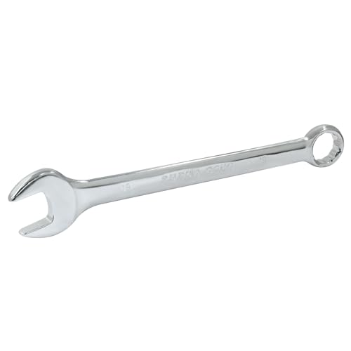 Image of Hordion 19mm Metric Combination Wrench Spanner with Box End and Open End | 12-Point Box End, Open End, Mirror-Chrome Plated, High Carbon Steel
