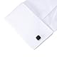 HONEY BEAR Herren Quadrat Manschettenknöpfe Hochzeit Cufflinks Manschettenknopf Edelstahl, MEHRWEG (Schwarz)