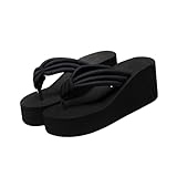 BESTYASH Sandalias de Moda para Mujer Plataforma Alta Negras Antideslizantes Plantilla Ergonómica Ideales para Bodas Cócteles y Número 38