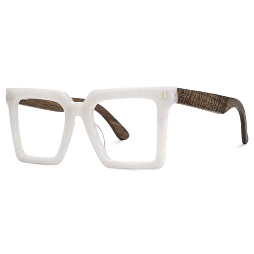 Image of Zeelool Vintage Square Eyeglasses Frame for Men with Non-prescription Clear Lens ZJGX320783