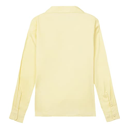 Image of Mud Kingdom Girls Dress Shirts School Uniform with Peter Pan Collar Poplin Long Sleeve