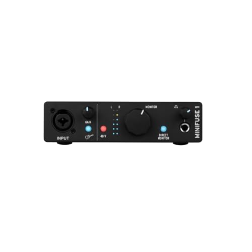 Image of Arturia MiniFuse 1 - Compact USB Audio Interface with Creative Software for Recording, Production, Podcasting, Guitar - Black | 1x Xlr and Combo with 48V, 2x Balanced Trs Monitor Outs, Headphone Out, USB-C Bus-Powered, 24-Bit /192khz, Bundled Software