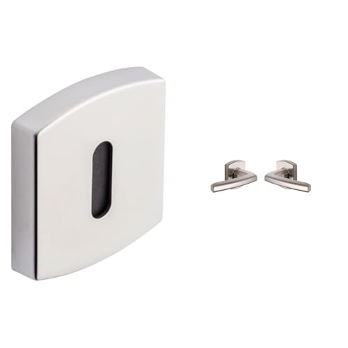Poignée de porte SCULT Vachette avec rosace carrée bec de cane et clé L pour chambre