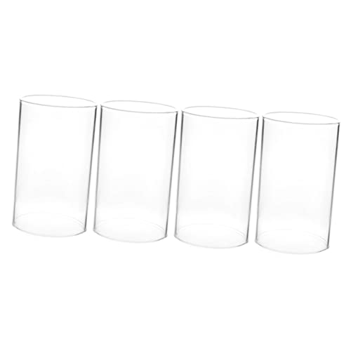 Cabilock 4pcs Candle Shade Table Top Decor Candle Glass Covers Light House Decorations for Home Glass Lamp Shade Glass Candle Covers Vase Stand High Borosilicate Glass Bracket Conical Child