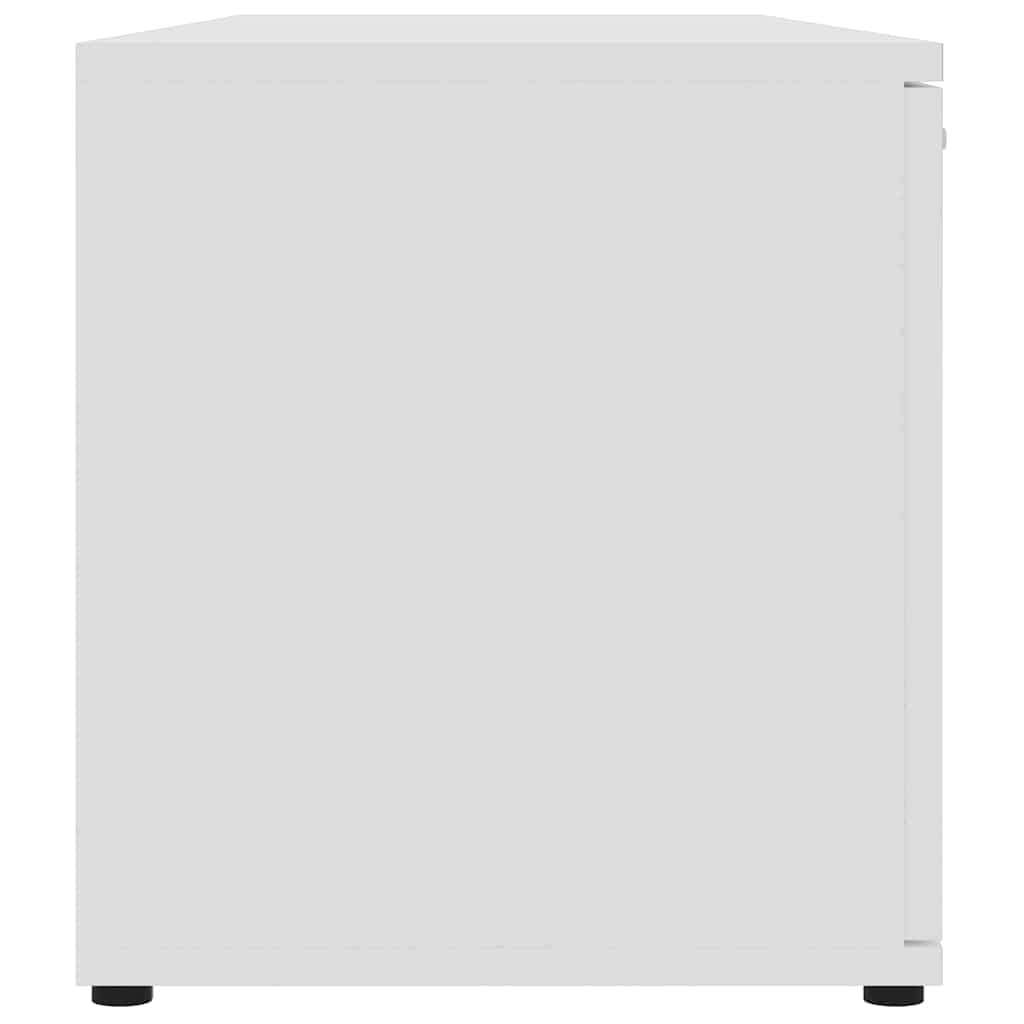 vidaXL TV Schrank mit 2 Türen 2 Fächern TV Möbel Lowboard Fernsehtisch Fernsehschrank Sideboard HiFi-Schrank Weiß 120x34x37cm Holzwerkstoff