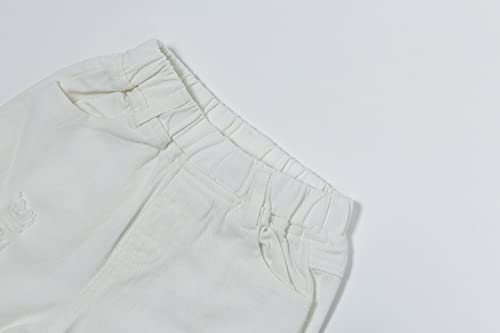 Mud Kingdom Fashion Ripped Denim Shorts For Little Boys White Holiday 5T #TOP2