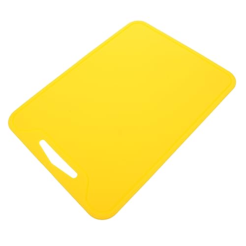 FIXOSHEE Foldable Silicone Cutting Board Multi-Function Vegetable and Meat Chopping Board Food-Grade Non-Toxic Yellow Soft Surface Portable for Home and Outdoor Use