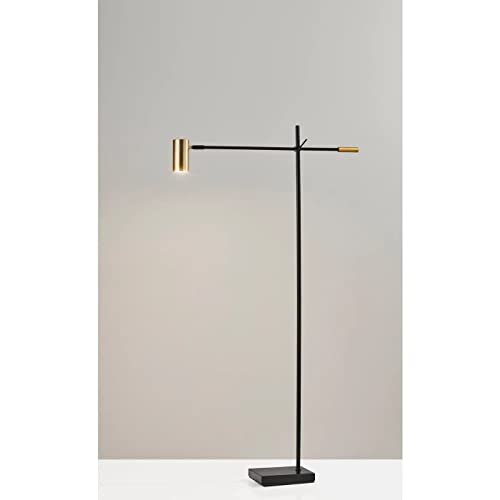 Adesso Home 4218-01 Transitional Led Floor Lamp From Collette Collection Finish, 22.50 Inches, Black/Antique Brass #TOP3