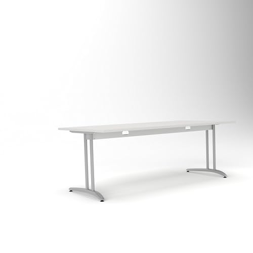 Statio Schreibtisch 200x100 cm höhenverstellbar ±10 mm – XXL-Bürotisch für Führungsebene & Konferenzräume, C-Fuß, Kabelwanne, einfache Montage, FSC® Zertifiziert