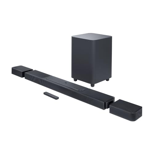 JBL Bar 1300, Soundbar a 11.1.4 Canali per TV con Casse Altoparlanti Surround Rimovibili a Batteria, Telecomando, Dolby Atmos, MultiBeam e DTS:X, Connessione HDMI eARC con 4K Dolby Vision, Nero