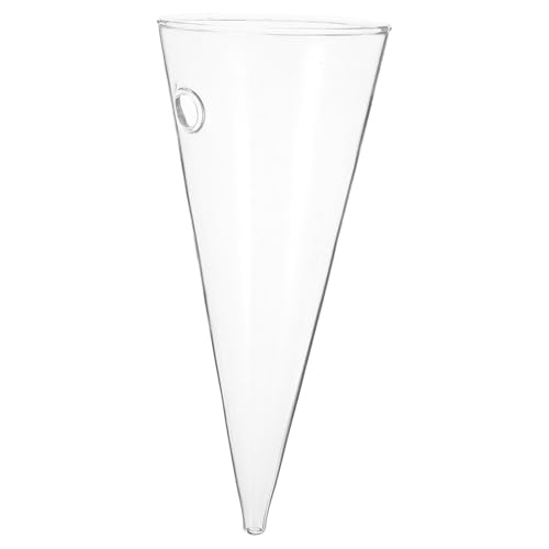 BESPORTBLE Jardinera de Vidrio de Pared Jarrón Hidropónico Forma de Cono Transparente Gran Tamaño Decoración para Flores y Vegetación Adecuado para Comedor y Hogar