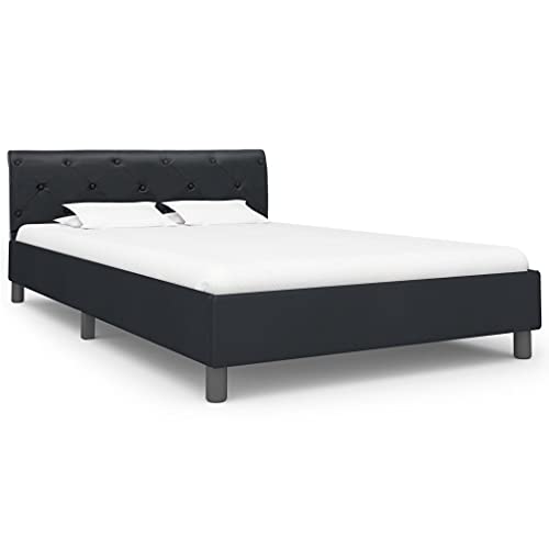 Genérico Estructura de Cama de Cuero sintético Negro 120x200 cm,Mobiliario,Camas y Accesorios,Camas y somieres-284878