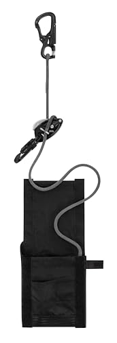 PETZL, Exo® Eashook Open, Individuelles Evakuierungssystem Mit Karabiner, Schwarz, 15 M, Unisex-Adult