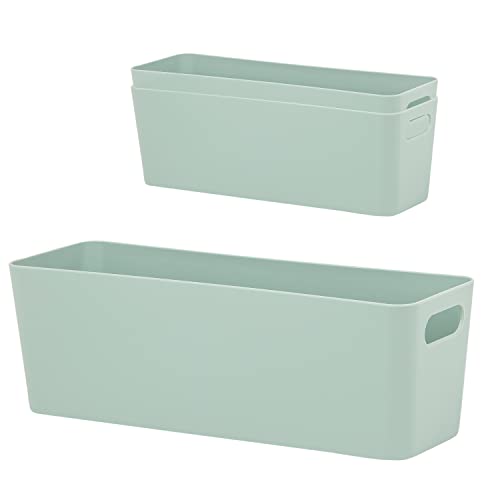#11 3x Ordnungsbox - 10 cm hoch - GRÜN - für Flaschenregaleinsatz Würfelregal - 30x10x10cm - 2 Liter - Ordnungskorb - Organizerbox - Ordnungssystem Kunststoff - Aufbewahrung