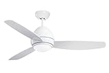 Emerson CF244WW Curva Modern Ceiling Fan with Light and Remote, 44 - Inch Blades, White