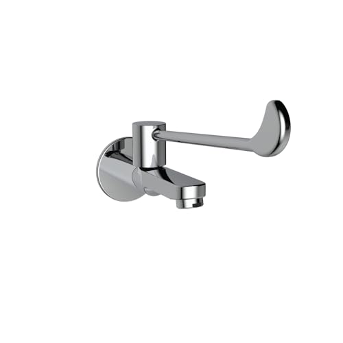 Viking Brass Medical Bib Tap Elbow Wrist Operated - 15mm(1/2") Thread Long Handle -Polished CP Finish -Hands-Free Solution for Medical and Surgical Settings