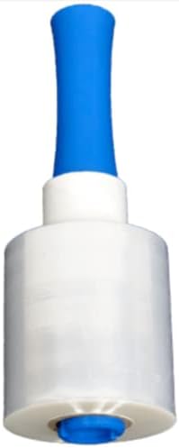 MMBM Mini Stretch Wrap with Plastic Handle, 4 Inch x 1000 Feet, 65 Gauge, Clear Plastic Cling, 30 Roll, Hand Shrink Film Roll for Pallet Moving Packing