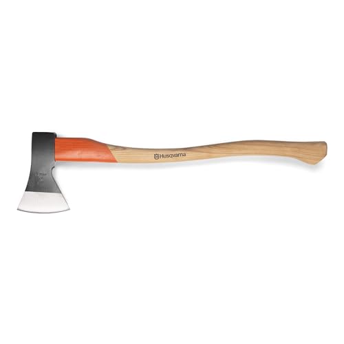 Husqvarna 27-Inch Felling Axe with Ash Wood Handle and Forged Steel Axe Head Includes Durable Cover