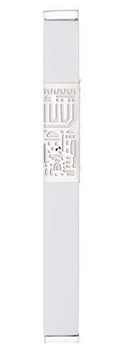 A&S Mezuzot Aluminum Mezuzah Case with Mordern Jerusalem Shin Design Waterproof Home Blessing Protection Housewarming Gift (White, 6 Inches)