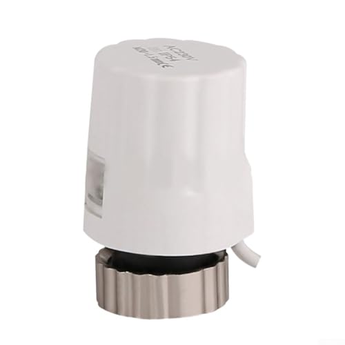 Desiumite Actuador eléctrico para sistemas de calefacción por suelo y radiador, CA 230 V M30 x 1,5 mm, 110 N de empuje, normalmente cerrado/abierto, clasificación IP44, carcasa de policarbonato blanca