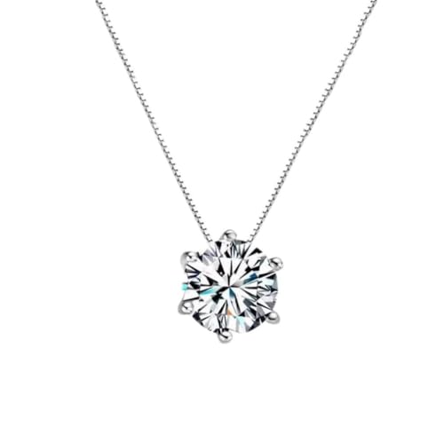 Collier en diamant 3ct d'exception avec pendentif zircone éclatant en argent 925