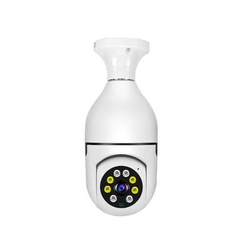 Jemora Telecamera di sorveglianza con lampadina wireless Panoramica a 360 gradi Lampadina intelligente ad alta trasparenza Telecamera di sorveglianza Lampadina Supporta scheda TF locale e archiviazion