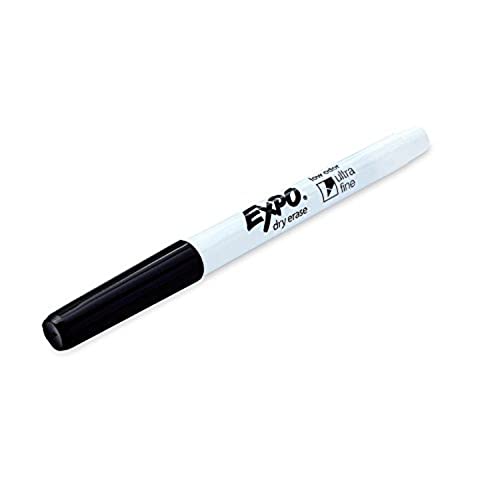 Image of EXPO Dry Erase Markers, Low Odor Ink, Black, Ultra Fine Tip, 4 Count