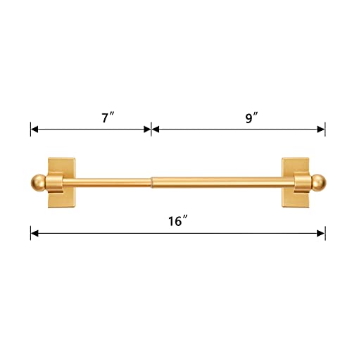 Magnetic Curtain Rods Multi-Use Adjustable Appliance Metal Doors Magnetic Rods, 9-16 Inch, 1/2 Inch Diameter, 2 Pack,Gold #TOP3
