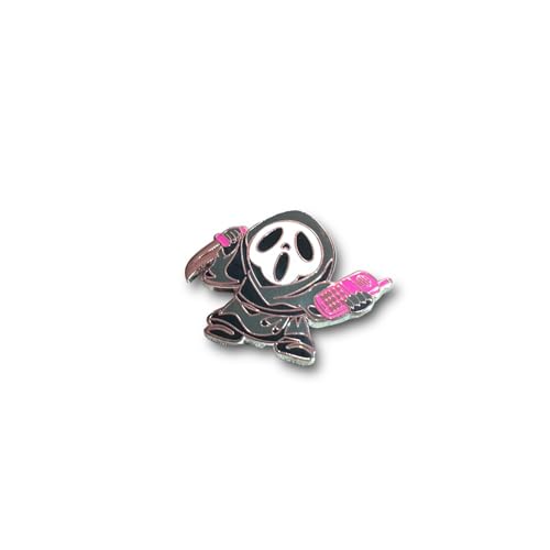 Image of Ghost Face Enamel Scream Pin - Halloween Spooky Lapel Pins