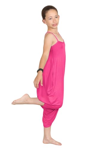 Mono tipo camisola liso para niños y niñas, peto holgado infantil estilo Lagenlook cereza 4