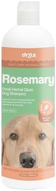 OVZLA Dog Shampoo – Rosemary Fresh Herbal Formula, Deep Clean & Odor Control for Dogs, Helps Remove Dirt & Smell, Leaves Coat Clean, Light & Revitalized – pH Balanced, SLES-Free