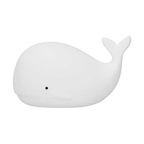 Barn Nattlampa Whale Form Bordsljus Färgglad Silikon Sänglampa USB Laddbar Dekorationslampor Vit Timing Touch Lampa för Hem Sovrum 1,3W