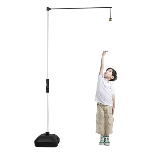 ERRULAN Kids Vertical Jump Trainer Equipment Holder, 5-12ft Adjustable High Jump Tester Measurement Tool Floor Stand, School Club Jumping Pole/Vertical Aid with Water Filled Base, 961008