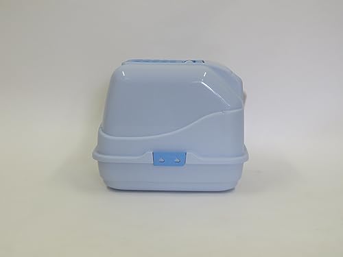 Extrahaltbar hygienisches Katzenklo Katzentoilette 50x40x40 cm | Ungiftiges Rohmaterial | Streuschaufel und Aktivkohlefilter | der Umwelt zuliebe | Blau komplett – Bild 4