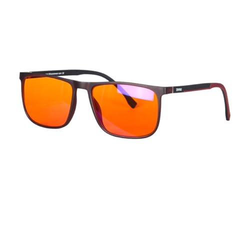 Image of SHINU Good Sleep Blue Light Blocking Glasses Men Red Lenses Anti Green Light Eliminate Eye Strain Glasses Bluelight 078RD