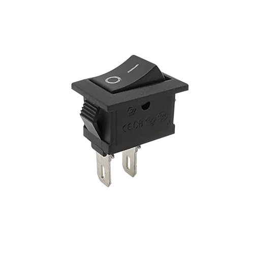 Interrupteur à bascule 2 broches KCD1 mini bouton-poussoir noir 10x15mm SPST 3A