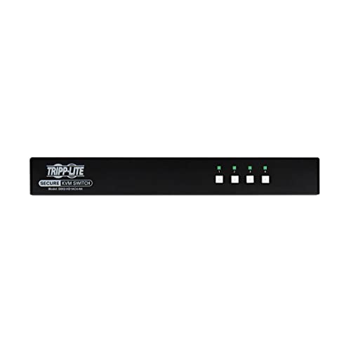 Image of Tripp Lite Secure KVM Switch, 4-Port DisplayPort to HDMI, US Government NIAP-Certified PP4.0 Security, Common Access Card (CAC) Port, 4K @ 60Hz Quality, TAA Compliant, 3-Year Warranty (B002-HD1AC4-N4)