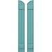 Ekena Millwork ARW101BE207X35PTH Americraft Two 2 Exterior Real Wood Joined Board-n-Batten Shutters w/Elliptical Top (Per Pair), 7"W x 35"H, Pure Turquoise