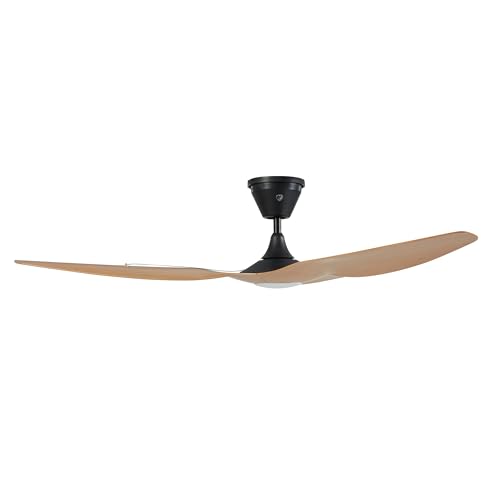 Image of Big Ass Fans Haiku Coastal 52 inch Smart Outdoor Ceiling Fan with Remote for Indoor & Covered Patio, Coastal-Rated, Corrosion-Resistant, Caramel /Black