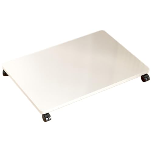 YAKINOモバイルゲーミングPCレコードプレーヤー/プリンター用のコンパクトコーナーシェルフ、自立型オーディオラックタワー、コンソールスタンド (50*30*6.2cm,ホワイト)（Amazon）