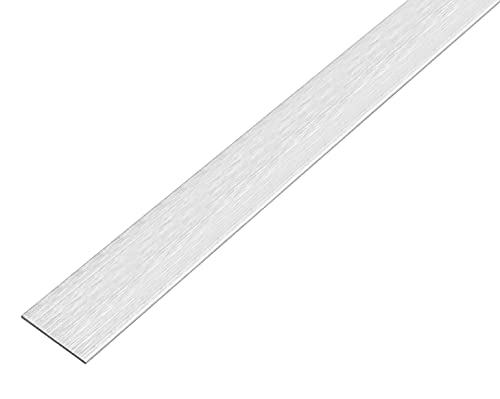 Alberts 488789 Flachstange | selbstklebend | Aluminium, edelstahldesign, hell | 1000 x 20 x 2 mm