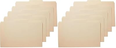 Amazon Basics Sturdy Manila File Folders, 1/3 Tabs in Assorted Positions for Filing and Easy Labeling, Legal Size, 8.5 x 14 inch, 200-Pack